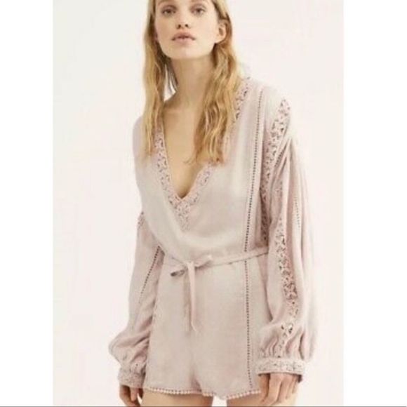 Free People Pants - SOLD Free People Medium Romper Relaxed Barely Pink
